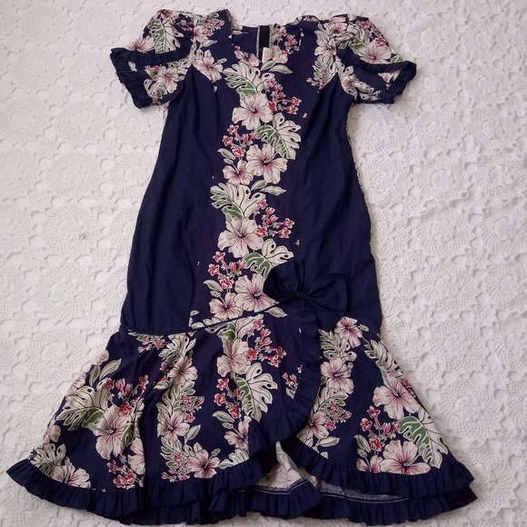 Vintage Dresses & Skirts - Vtg Muumuu Apparel Floral Wiggle Mermaid Dress EUC